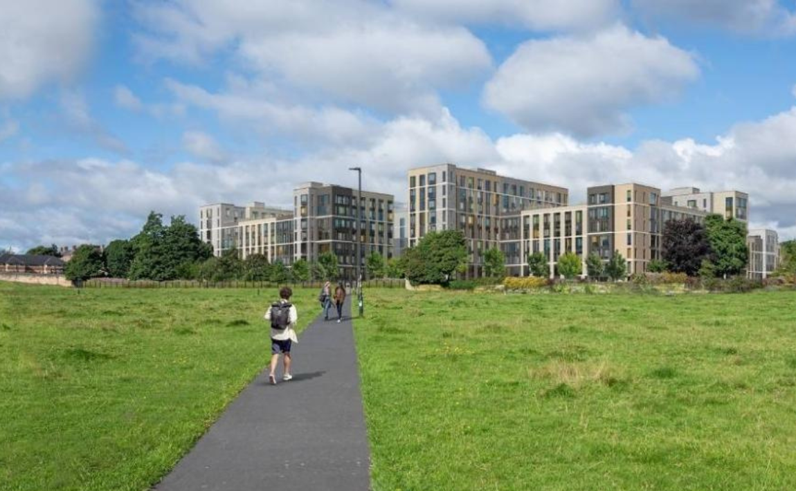 How the redevelopment might appear when viewed from Leazes Moor